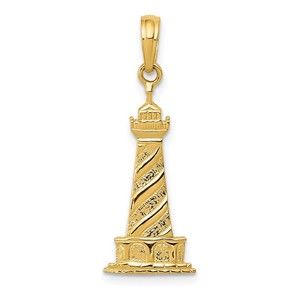 10K Gold Lighthouse Pendant